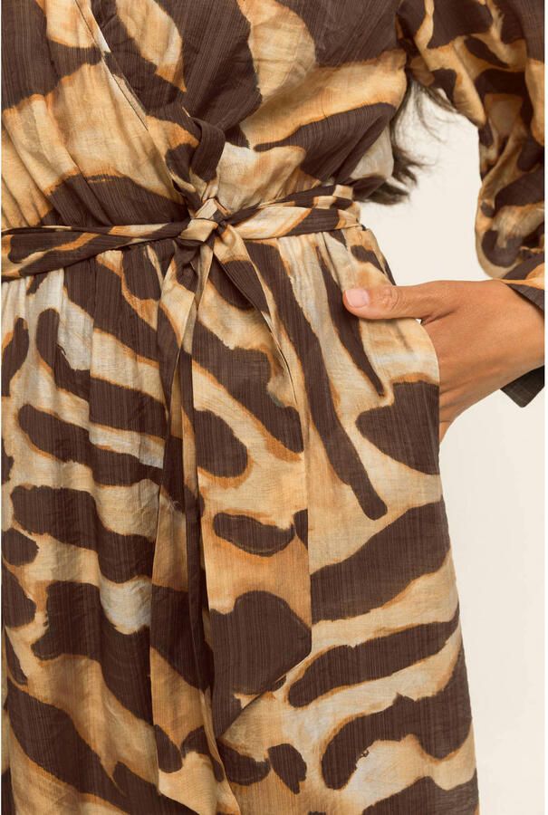 Expresso midi wikkeljurk met ceintuur en print meerkleurig - Foto 3