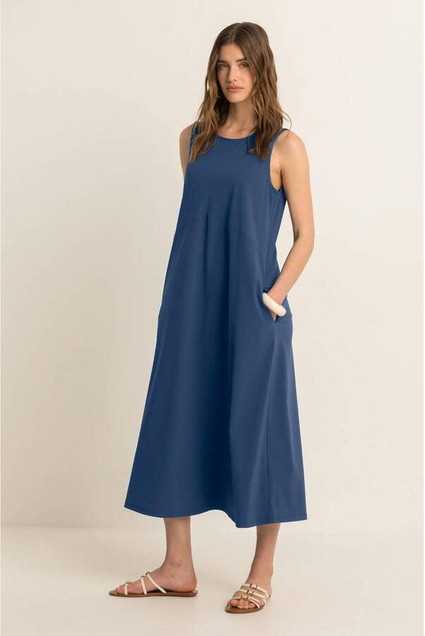 Expresso midi zomerjurk blauw