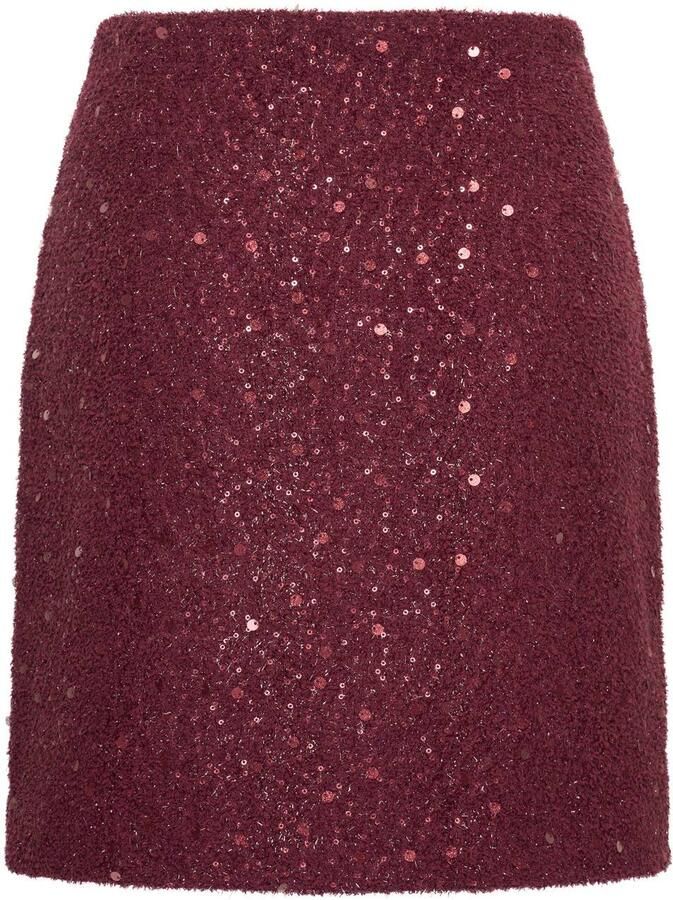 Expresso mini rok met pailletten donkerrood - Foto 2