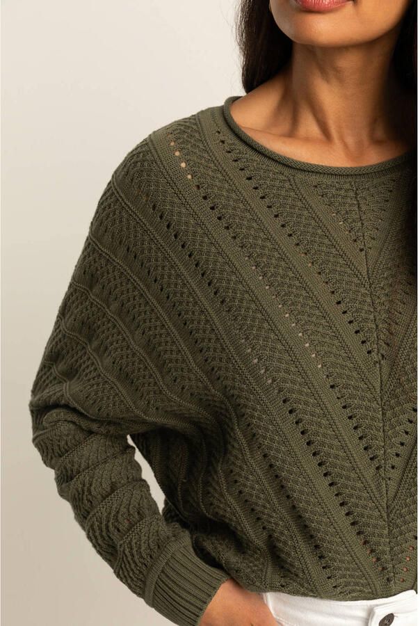 Expresso pullover olijfgroen gebreid - Foto 3