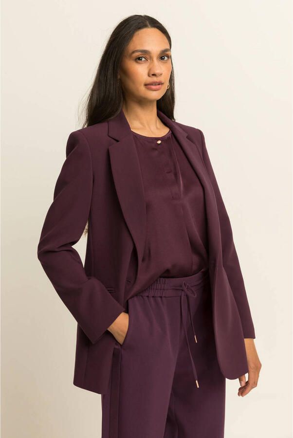 Expresso regular blazer donkerrood