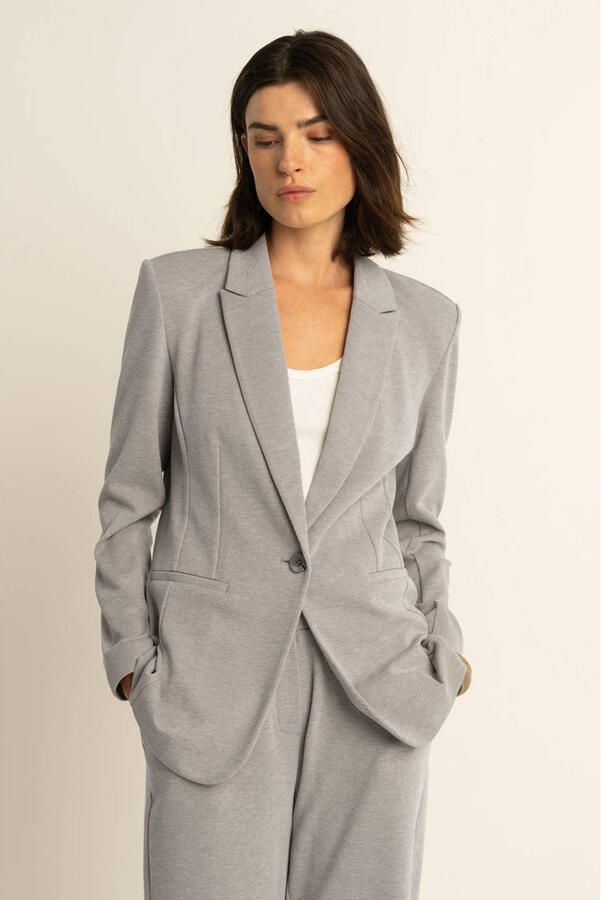 Expresso regular blazer kaki gebreid