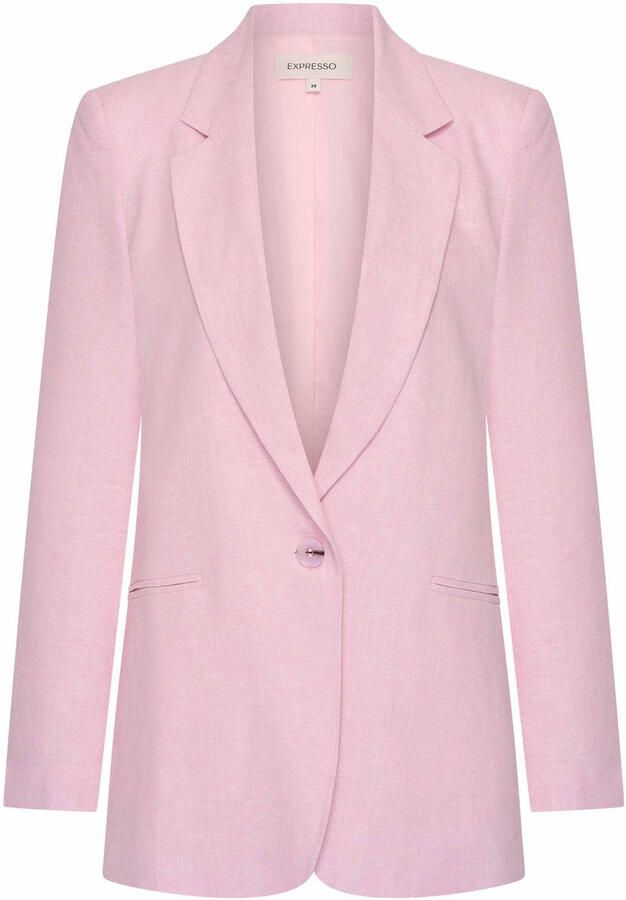 Expresso regular blazer met linnen lichtroze - Foto 2