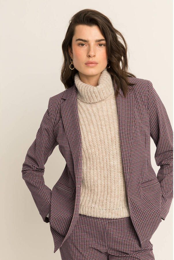 Expresso regular fit geruite blazer rood meerkleurig