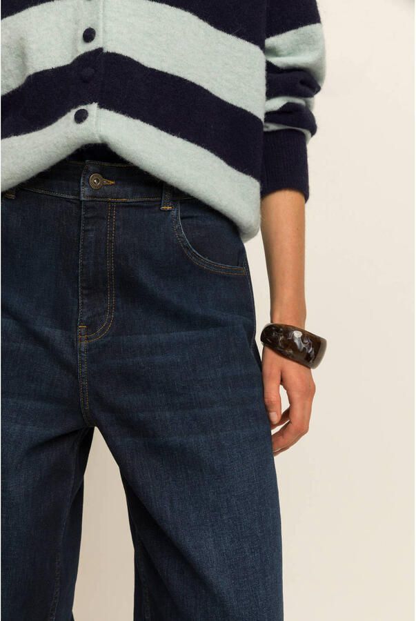 Expresso regular waist barrel jeans donkerblauw