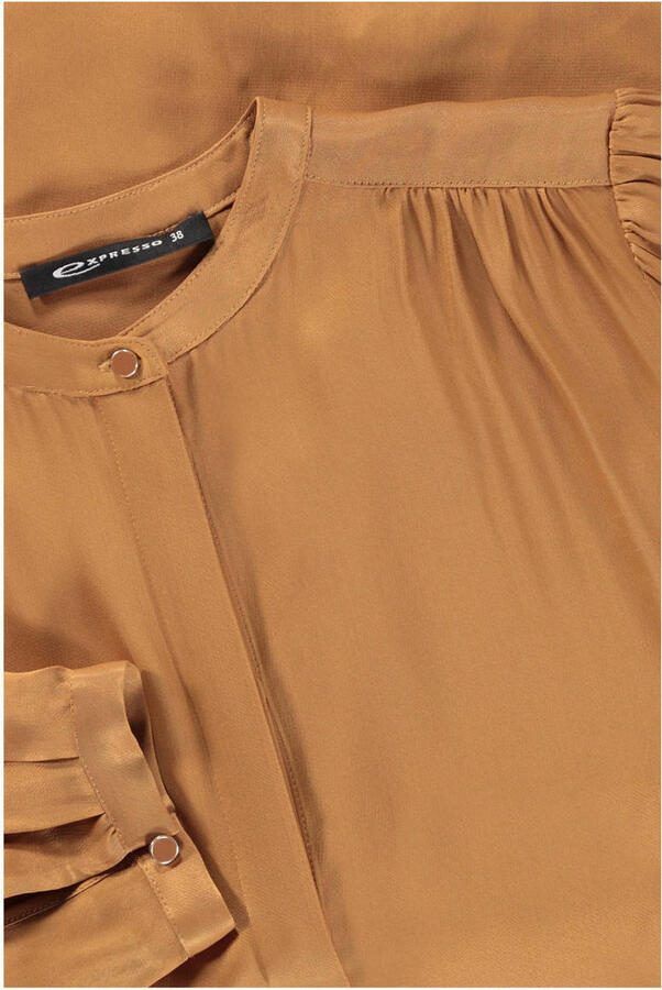 Expresso satijnen blouse camel