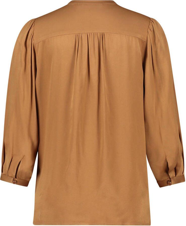 Expresso satijnen blouse camel - Foto 2