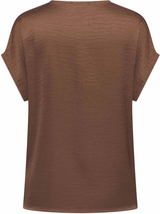 Expresso satijnen blousetop bruin