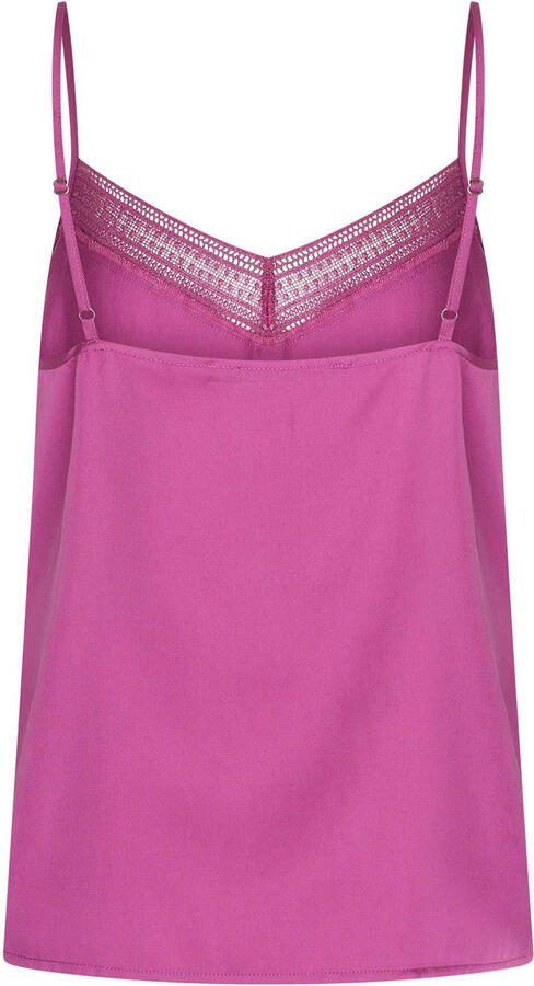 Expresso singlet met kant fuchsia