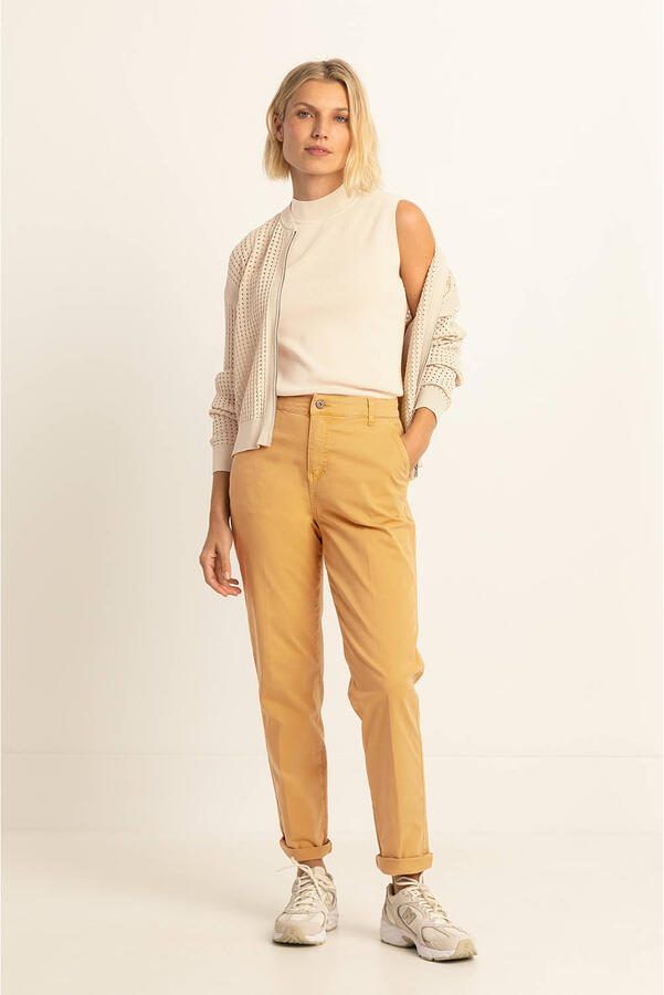 Expresso slim fit broek geel - Foto 3