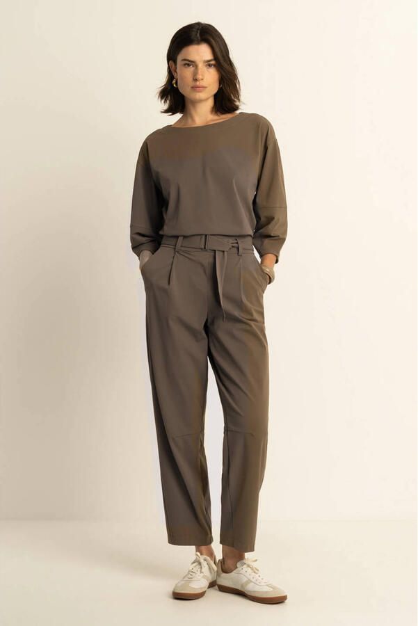 Expresso straight high waist broek bruin