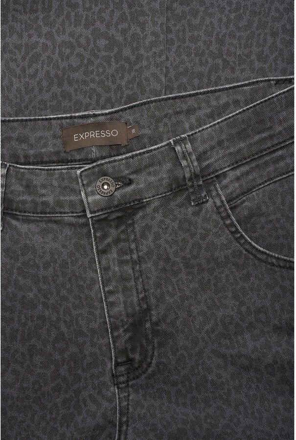 Expresso straight jeans met panterprint zwart grijs - Foto 2
