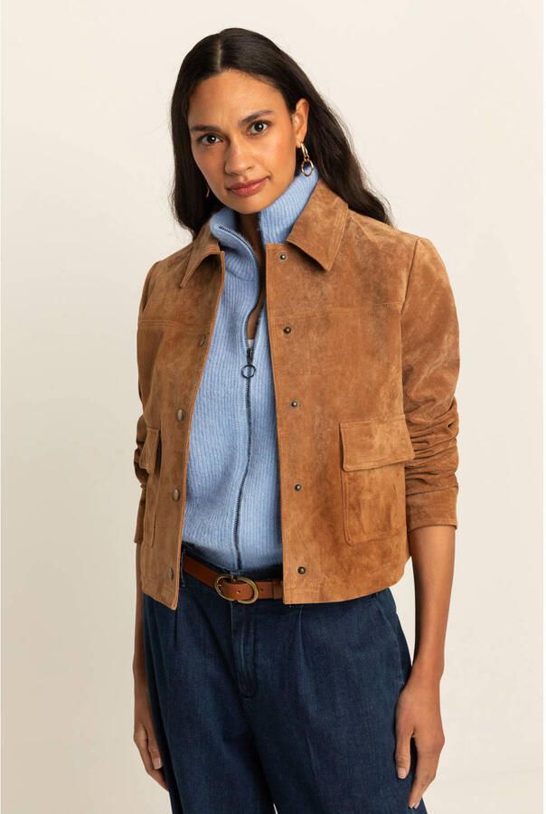 Expresso suede jasje bruin