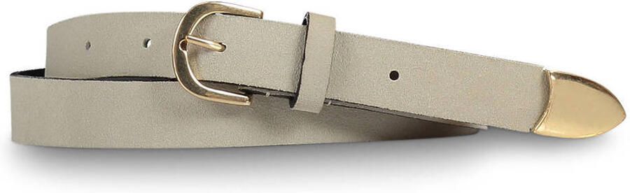 Expresso suede riem beige