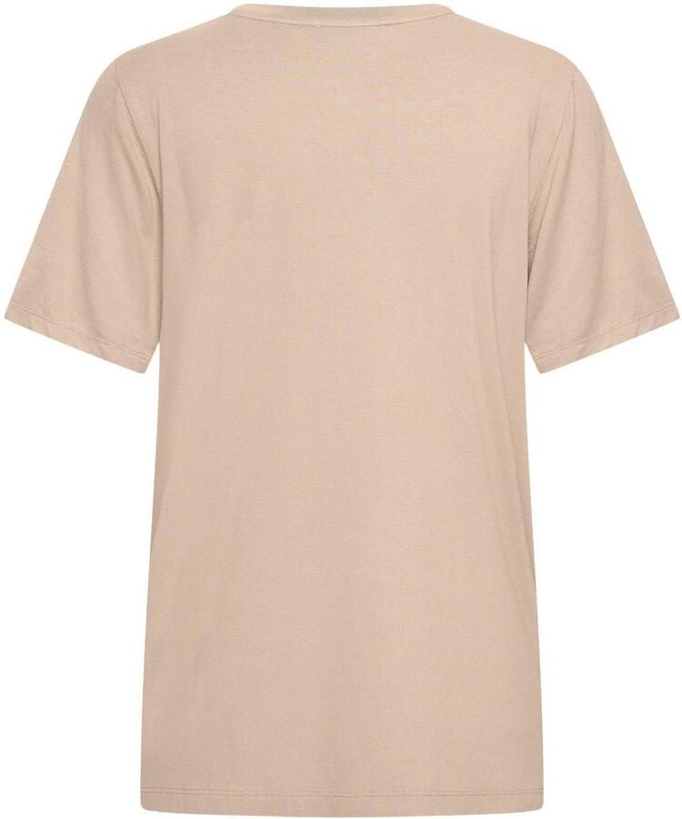 Expresso T-shirt met kraaltjes beige