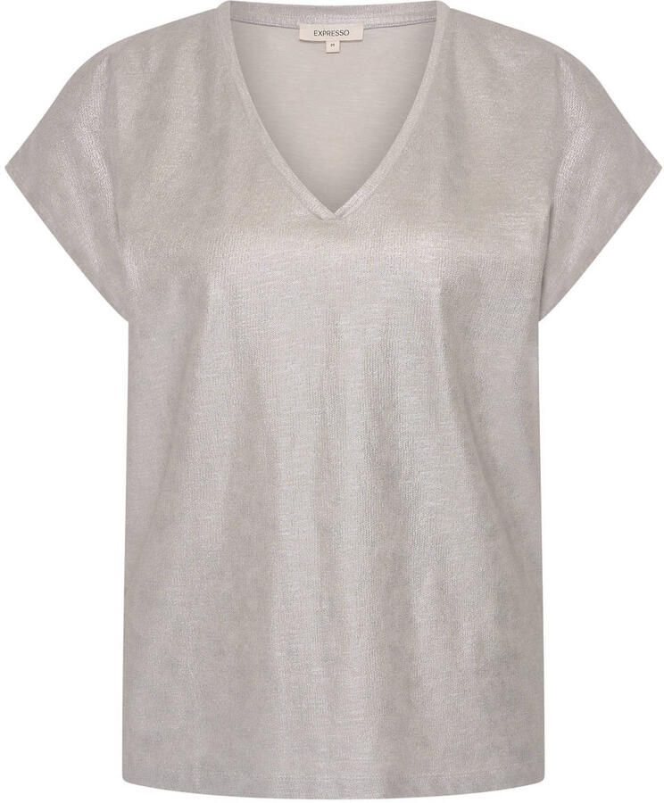Expresso T-shirt met lurex lichtgrijs - Foto 2