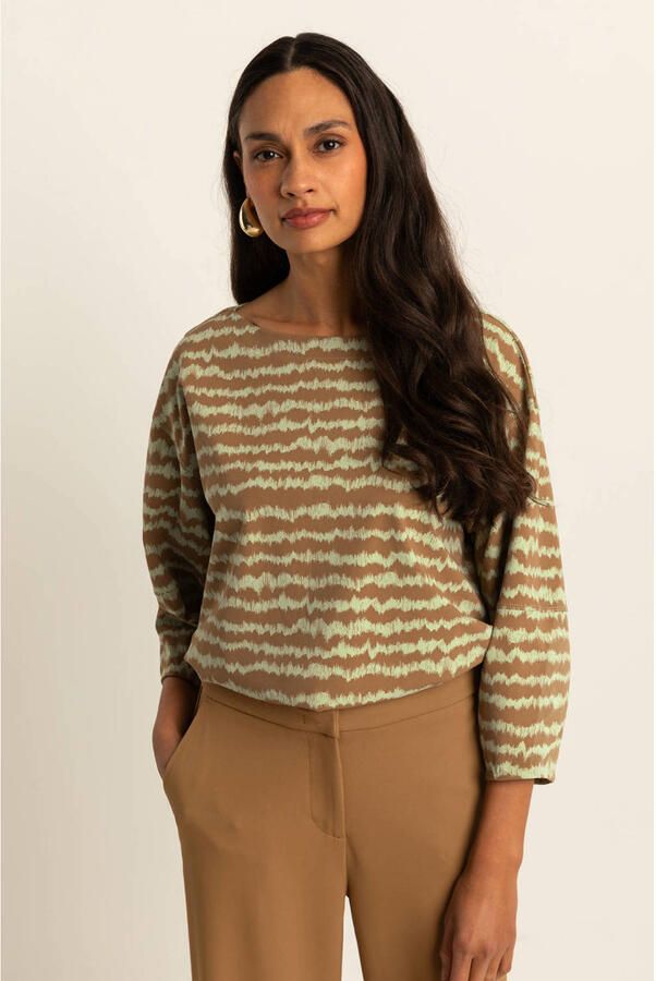 Expresso top bruin travelstof