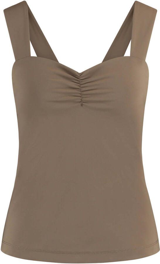 Expresso top bruin travelstof