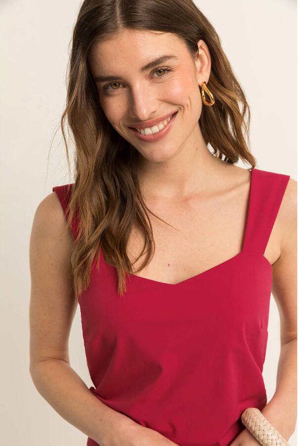 Expresso top travelstof fuchsia - Foto 3