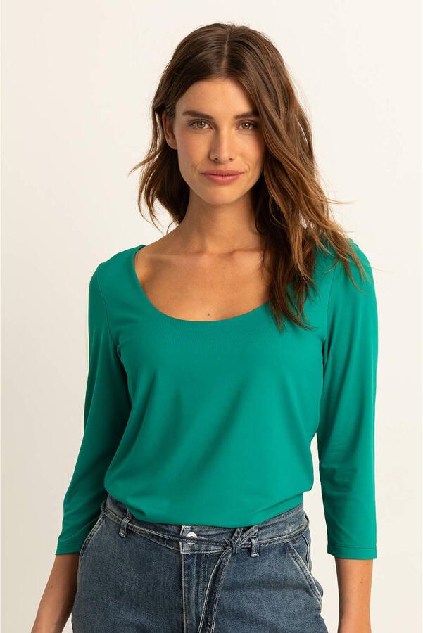 Expresso top van jersey groen - Foto 2