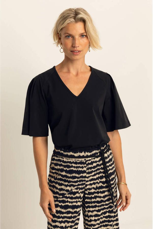 Expresso top zwart travelstof