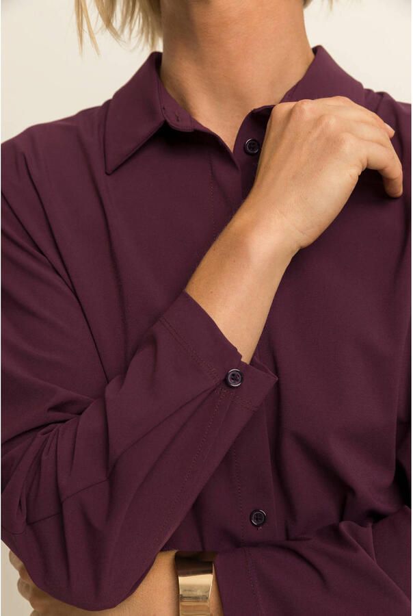 Expresso travelstof blouse donkerpaars - Foto 2