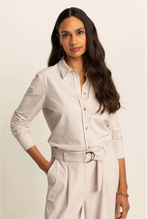 Expresso travelstof blouse ecru