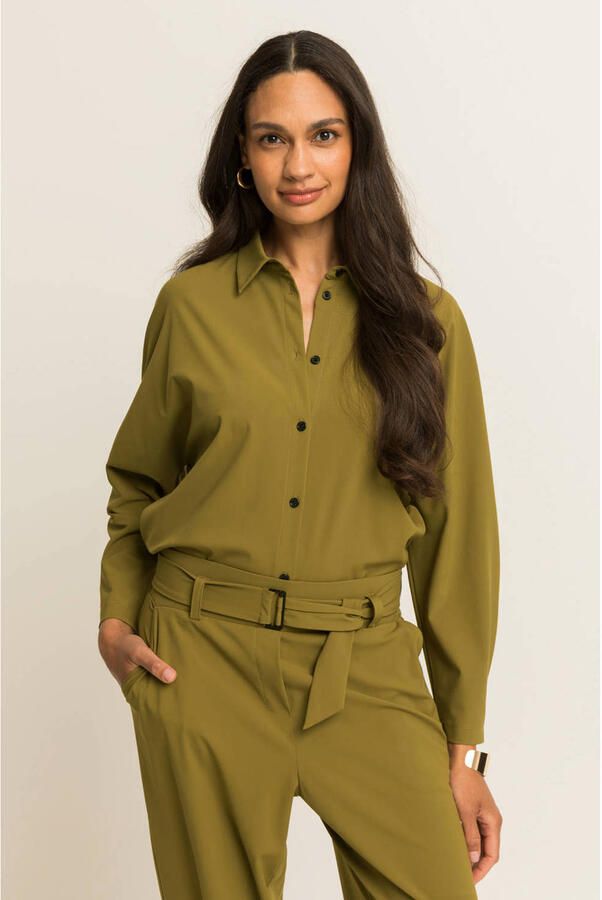Expresso travelstof blouse groen