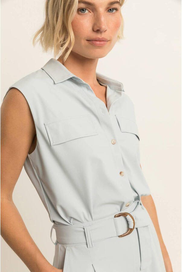 Expresso travelstof blouse lichtblauw - Foto 3