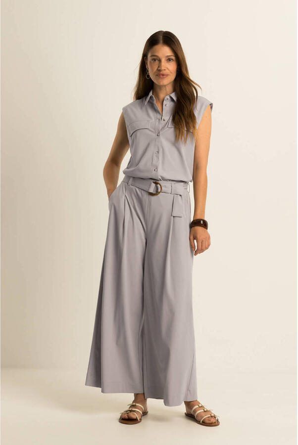 Expresso travelstof blouse lichtgrijs - Foto 3