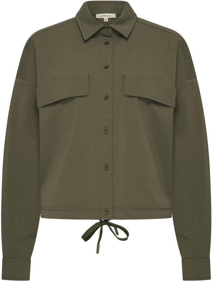 Expresso travelstof blouse olijfgroen - Foto 2