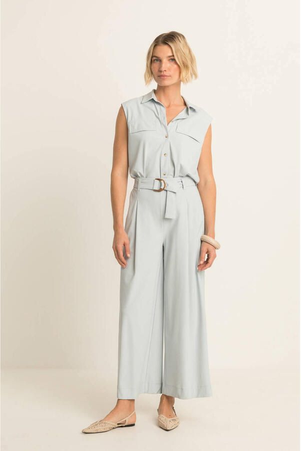 Expresso travelstof broek lichtblauw