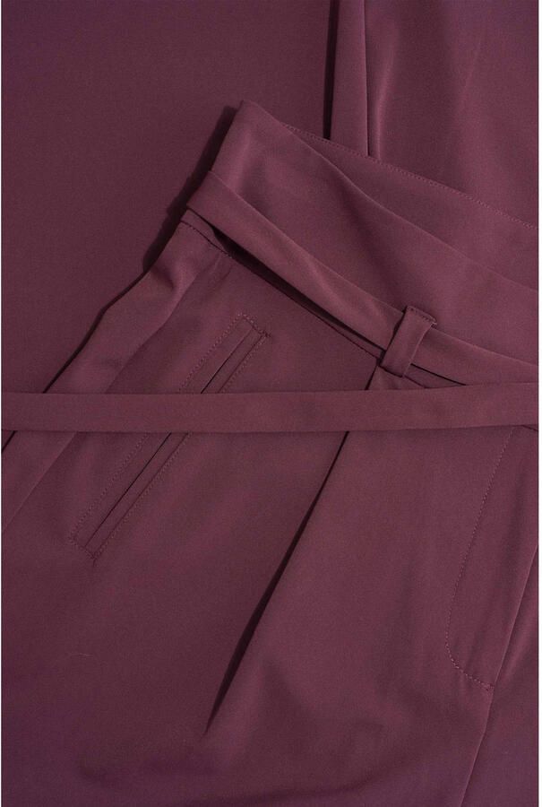 Expresso travelstof high waist wide leg broek roodbruin - Foto 2