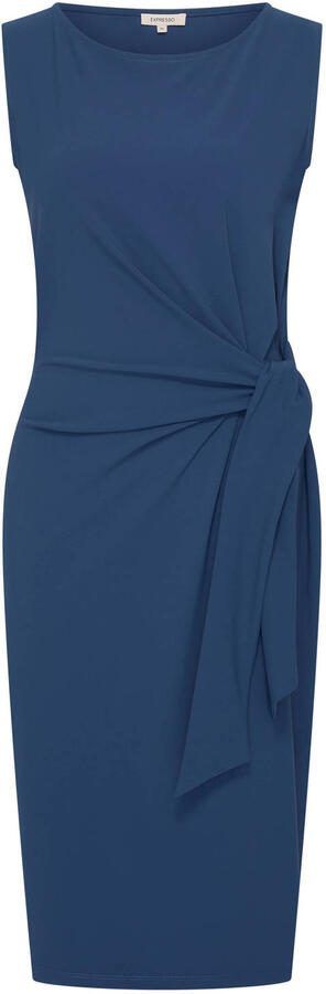 Expresso travelstof midi jurk blauw