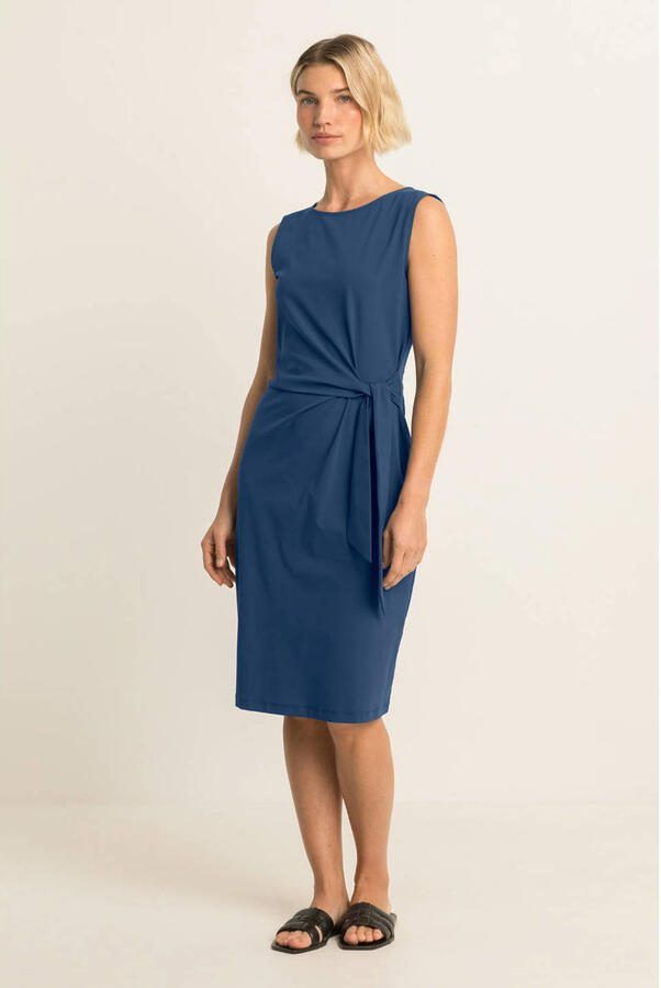 Expresso travelstof midi jurk blauw - Foto 2