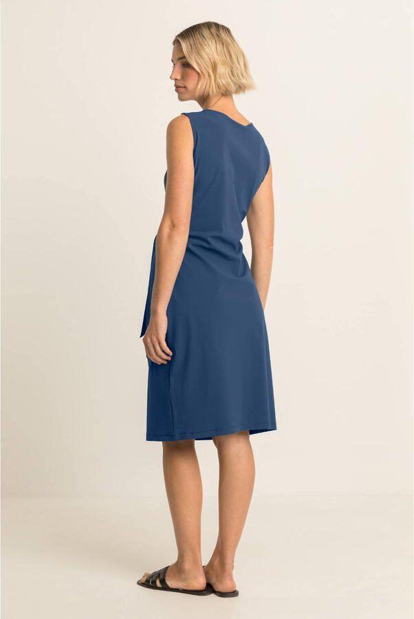 Expresso travelstof midi jurk blauw - Foto 3