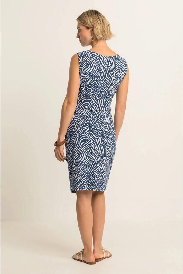 Expresso travelstof midi jurk met print blauw - Foto 2