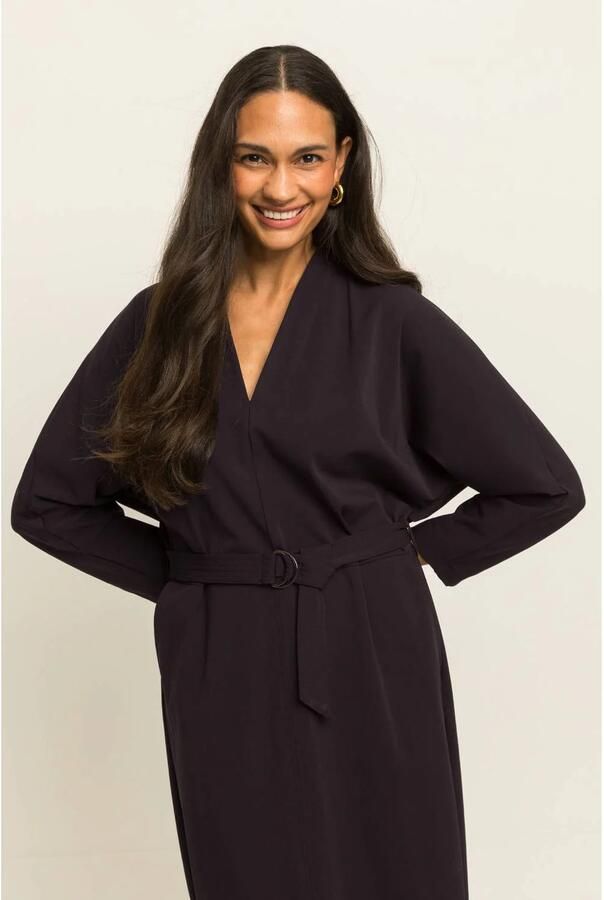 Expresso travelstof midi jurk zwart