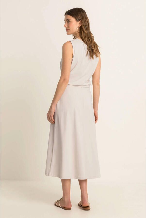 Expresso travelstof midi rok met ceintuur beige - Foto 2