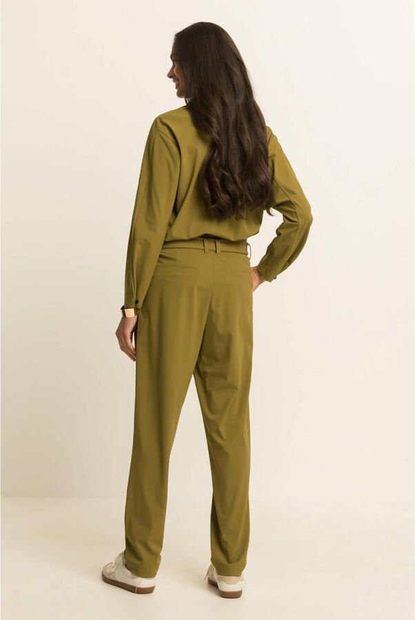 Expresso travelstof tapered broek groen - Foto 3