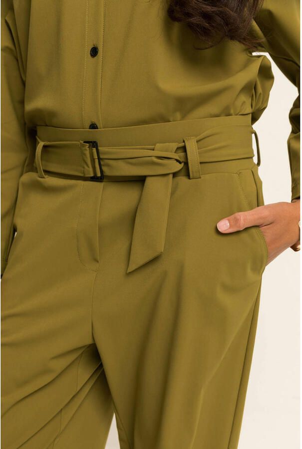 Expresso travelstof tapered broek groen - Foto 2