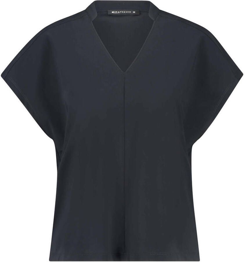 Expresso travelstof top donkerblauw