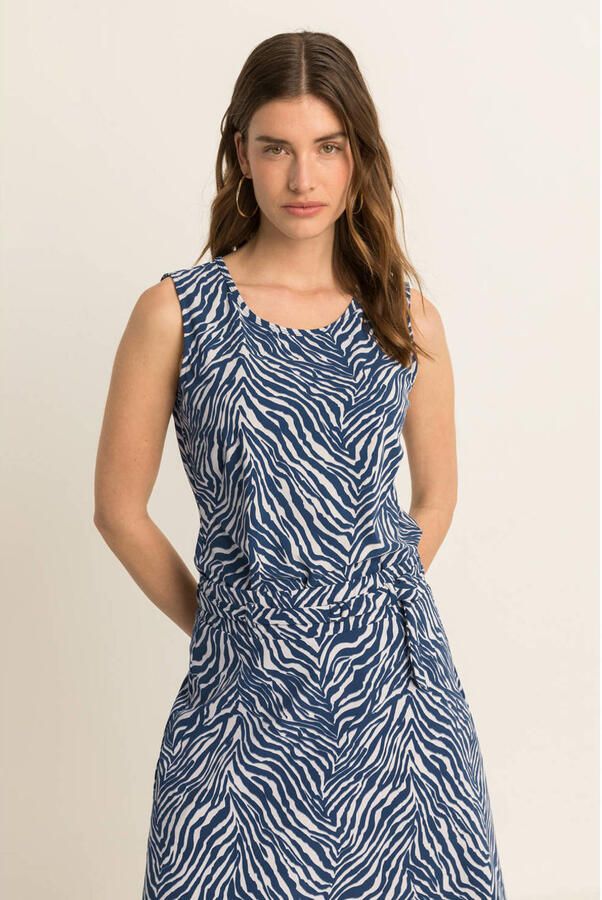 Expresso travelstof top met print blauw