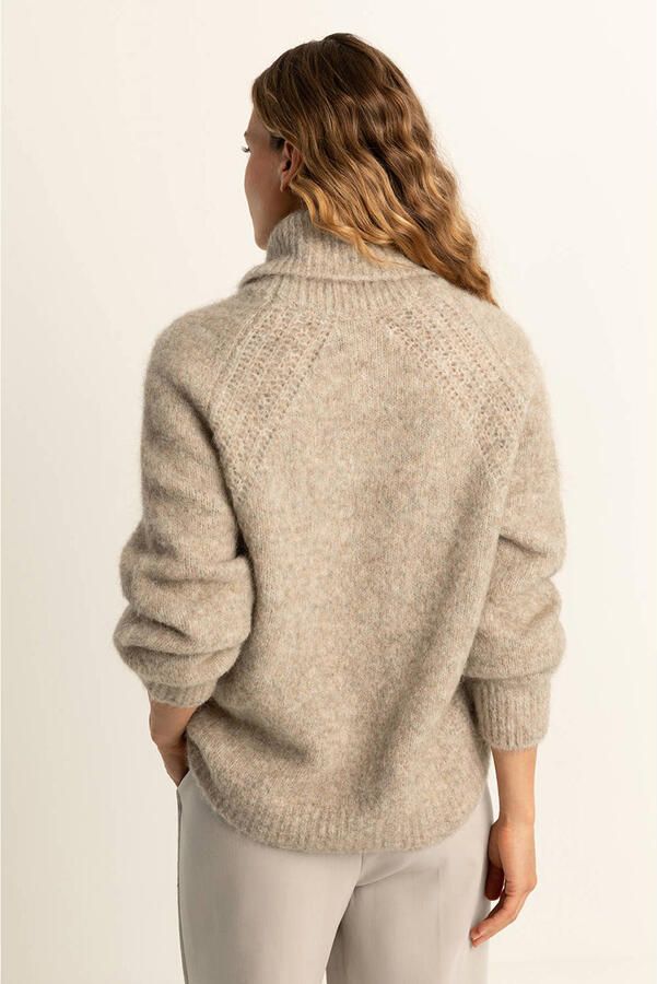 Expresso trui met wol beige gebreid - Foto 2