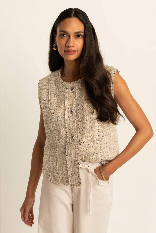Expresso tweed gilet crème