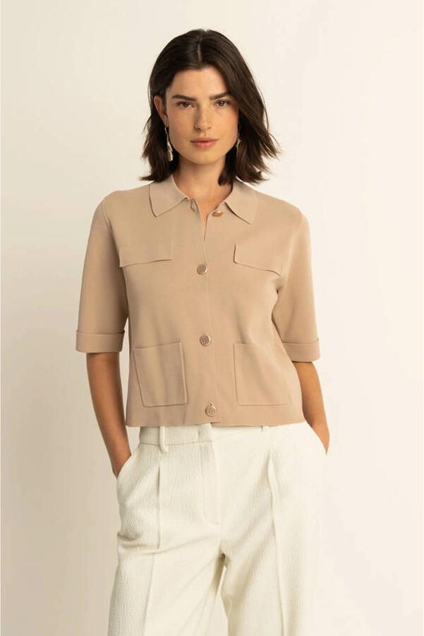 Expresso vest beige gebreid
