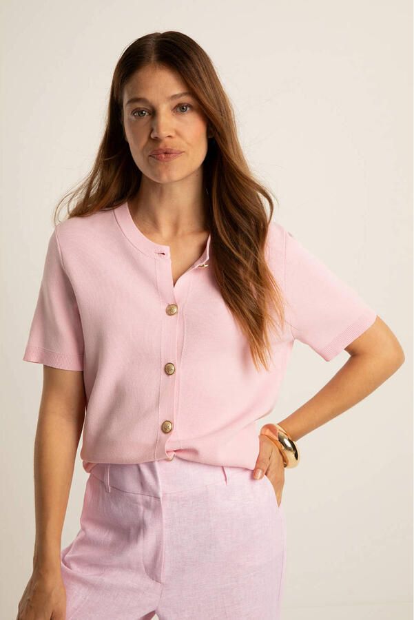 Expresso vest gebreid roze