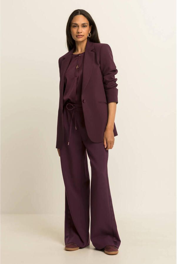 Expresso wide leg broek aubergine