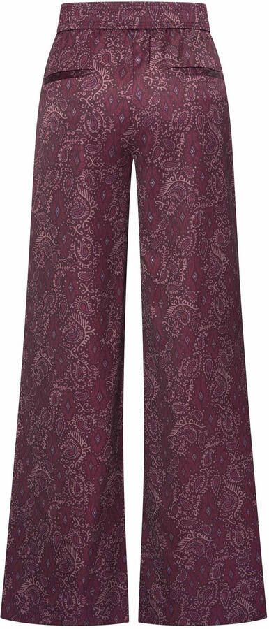 Expresso wide leg broek met paisley donkerrood - Foto 3