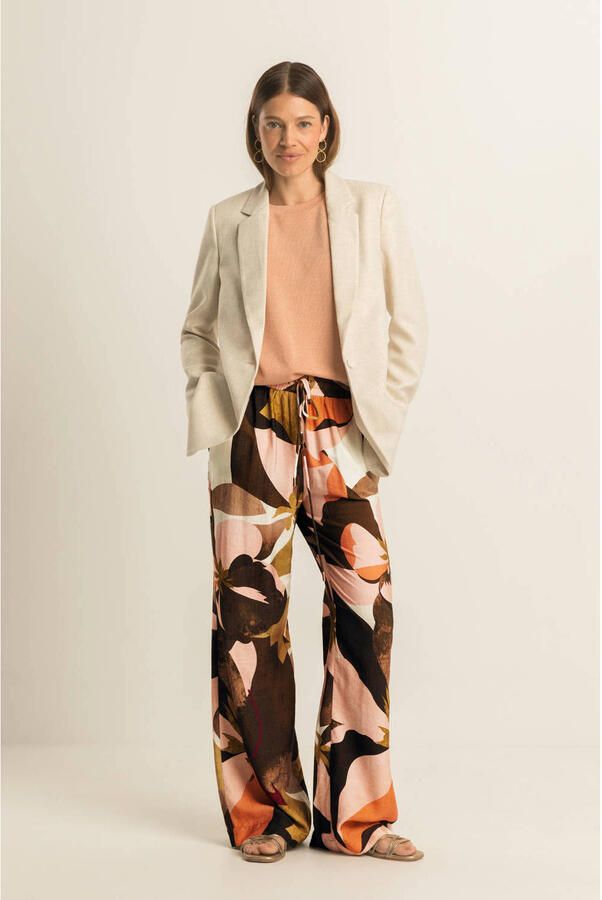 Expresso wide leg high waist broek multi